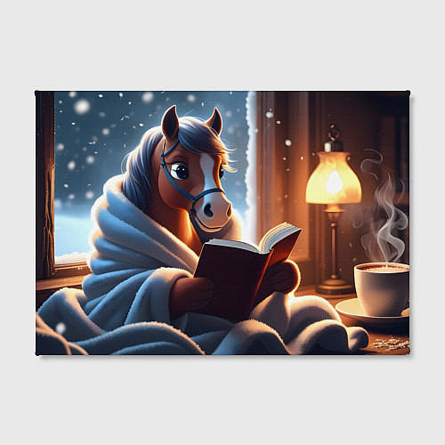 Картина прямоугольная Лошадка с книгой / 3D-принт – фото 2