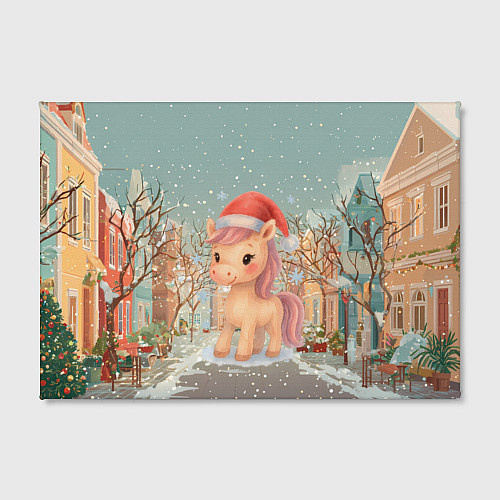 Картина прямоугольная Маленькая новогодняя милая лошадка / 3D-принт – фото 2