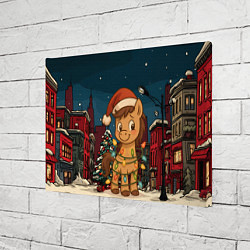 Холст прямоугольный Лошадка в новогодней гирлянде, цвет: 3D-принт — фото 2