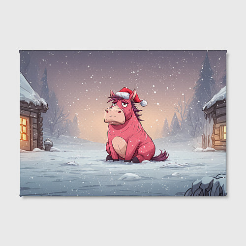 Картина прямоугольная Розовая новогодняя лошадка / 3D-принт – фото 2