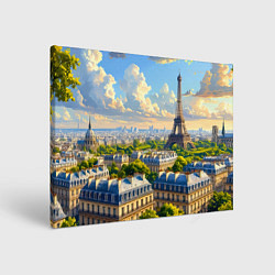 Холст прямоугольный Золотой Париж взгляд с высоты, цвет: 3D-принт