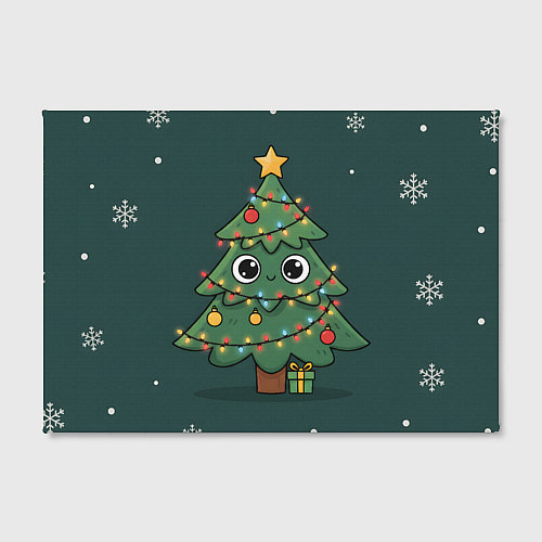 Картина прямоугольная Новогодняя елочка с огоньками / 3D-принт – фото 2