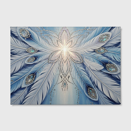 Картина прямоугольная Ледяной перьевой орнамент со светом / 3D-принт – фото 2