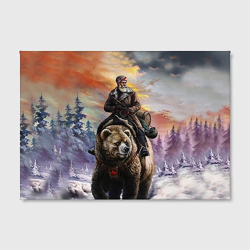 Картина прямоугольная Красноармеец на медведе / 3D-принт – фото 2