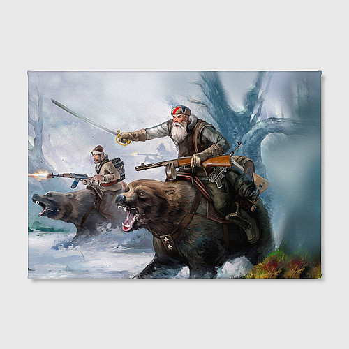 Картина прямоугольная Русский воин на медведе / 3D-принт – фото 2