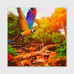 Холст квадратный Взмах попугая, цвет: 3D-принт — фото 2
