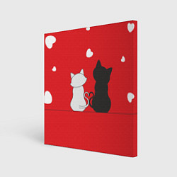 Холст квадратный Cat Love, цвет: 3D-принт