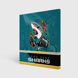 Холст квадратный San Jose Sharks, цвет: 3D-принт
