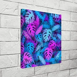 Холст квадратный Сине-розовые тропики, цвет: 3D-принт — фото 2