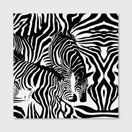 Картина квадратная Полосатая зебра / 3D-принт – фото 2