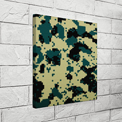 Холст квадратный Камуфляж пиксельный: зеленый/черный, цвет: 3D-принт — фото 2