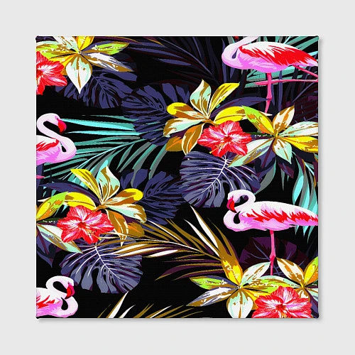 Картина квадратная Тропический фламинго / 3D-принт – фото 2