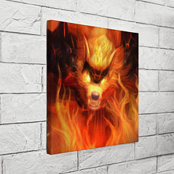 Холст квадратный Fire Wolf, цвет: 3D-принт — фото 2