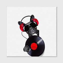 Холст квадратный DJ бульдог, цвет: 3D-принт — фото 2