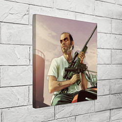 Холст квадратный GTA 5: Trevor with a gun, цвет: 3D-принт — фото 2