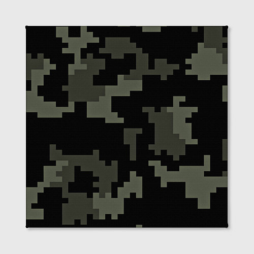 Картина квадратная Камуфляж пиксельный: черный/серый / 3D-принт – фото 2