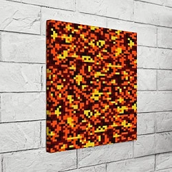 Холст квадратный Камуфляж пиксельный: оранжевый/желтый, цвет: 3D-принт — фото 2