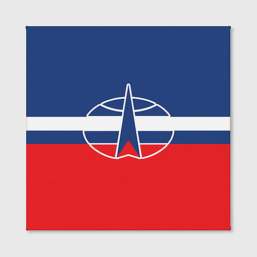 Картина квадратная Флаг космический войск РФ / 3D-принт – фото 2