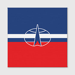 Холст квадратный Флаг космический войск РФ, цвет: 3D-принт — фото 2