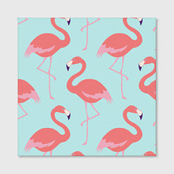 Холст квадратный Розовые фламинго, цвет: 3D-принт — фото 2