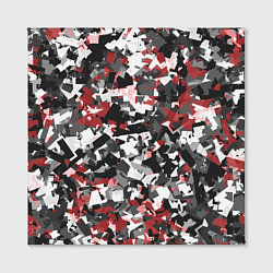 Холст квадратный Камуфляж: серый/красный, цвет: 3D-принт — фото 2