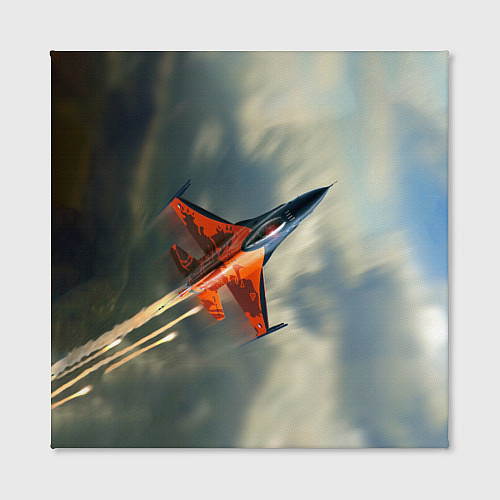 Картина квадратная Красный F16 / 3D-принт – фото 2