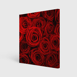 Холст квадратный Красные розы, цвет: 3D-принт