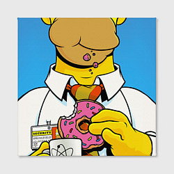 Холст квадратный Homer with donut, цвет: 3D-принт — фото 2