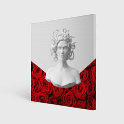 Холст квадратный Унисекс / Snake roses girl, цвет: 3D-принт