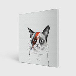 Холст квадратный David Bowie: Grumpy cat, цвет: 3D-принт