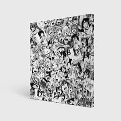 Холст квадратный Ahegao: Black & White, цвет: 3D-принт