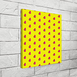 Холст квадратный 8 bit yellow love, цвет: 3D-принт — фото 2