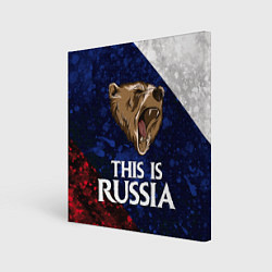 Холст квадратный Russia: Roaring Bear, цвет: 3D-принт
