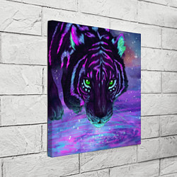 Холст квадратный Неоновый тигр, цвет: 3D-принт — фото 2