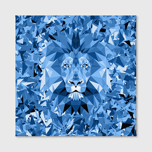 Картина квадратная Сине-бело-голубой лев / 3D-принт – фото 2