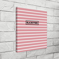 Холст квадратный Black Pink: Striped Geometry, цвет: 3D-принт — фото 2