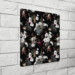 Холст квадратный Белые цветы в темноте, цвет: 3D-принт — фото 2