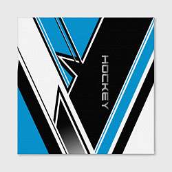 Холст квадратный Hockey black blue white, цвет: 3D-принт — фото 2