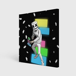 Холст квадратный Marshmello 80's, цвет: 3D-принт