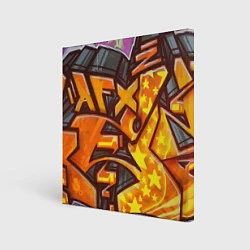 Холст квадратный Orange Graffiti, цвет: 3D-принт