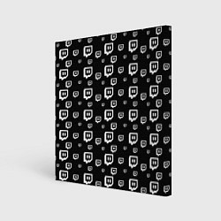 Холст квадратный Twitch: Black Pattern, цвет: 3D-принт