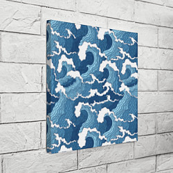 Холст квадратный Морские волны графика, цвет: 3D-принт — фото 2