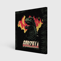 Холст квадратный Flame Godzilla, цвет: 3D-принт