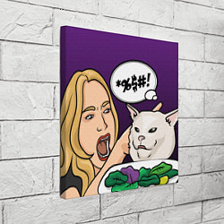 Холст квадратный Woman yelling at a cat, цвет: 3D-принт — фото 2