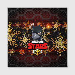 Холст квадратный Новогодний BRAWL STARS CROW, цвет: 3D-принт — фото 2