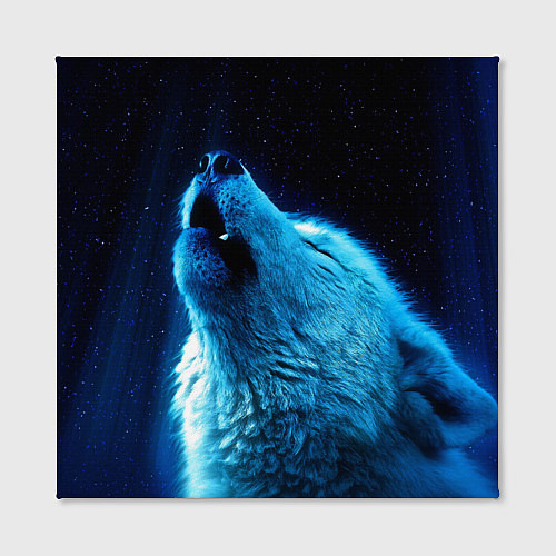 Картина квадратная Волк воет на луну / 3D-принт – фото 2