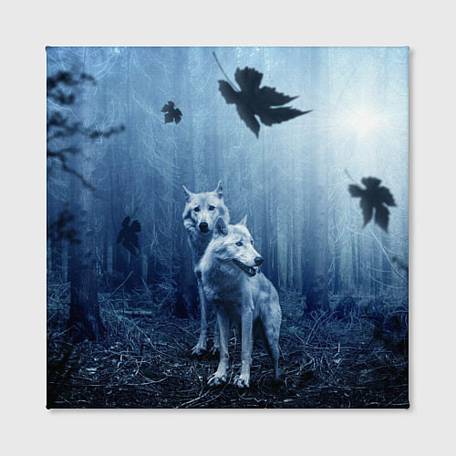 Картина квадратная Волки в тёмном лесу / 3D-принт – фото 2