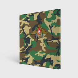 Холст квадратный Камуфляж Войска связи, цвет: 3D-принт