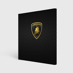 Холст квадратный Lamborghini logo n carbone, цвет: 3D-принт