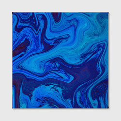 Холст квадратный Абстракция синяя с голубым, цвет: 3D-принт — фото 2